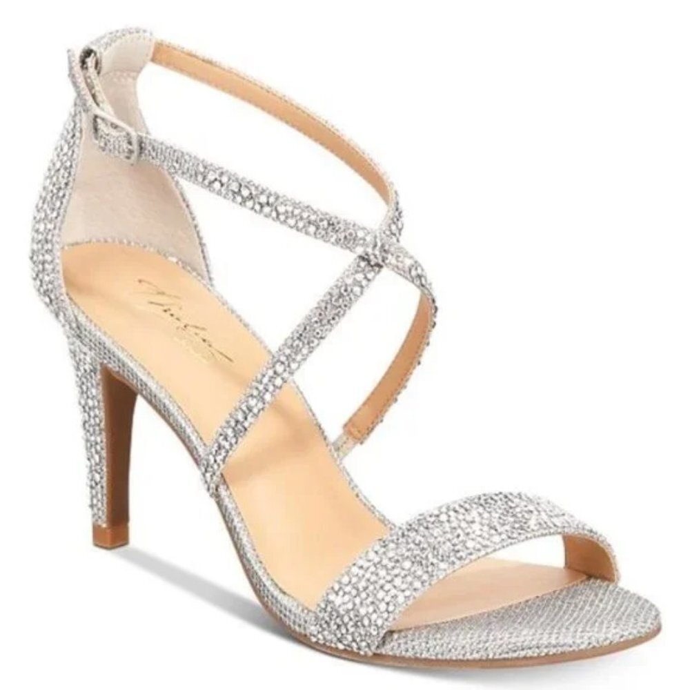 Thalia Sodi Darria Sparkly Rhinestone Silver Sandals